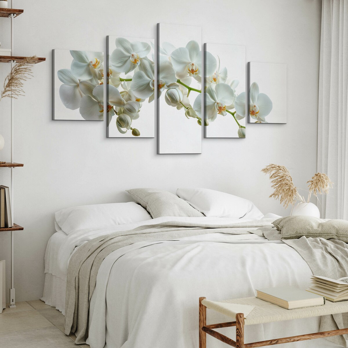 Obraz na płótnie Biała orchidea 150x80cm