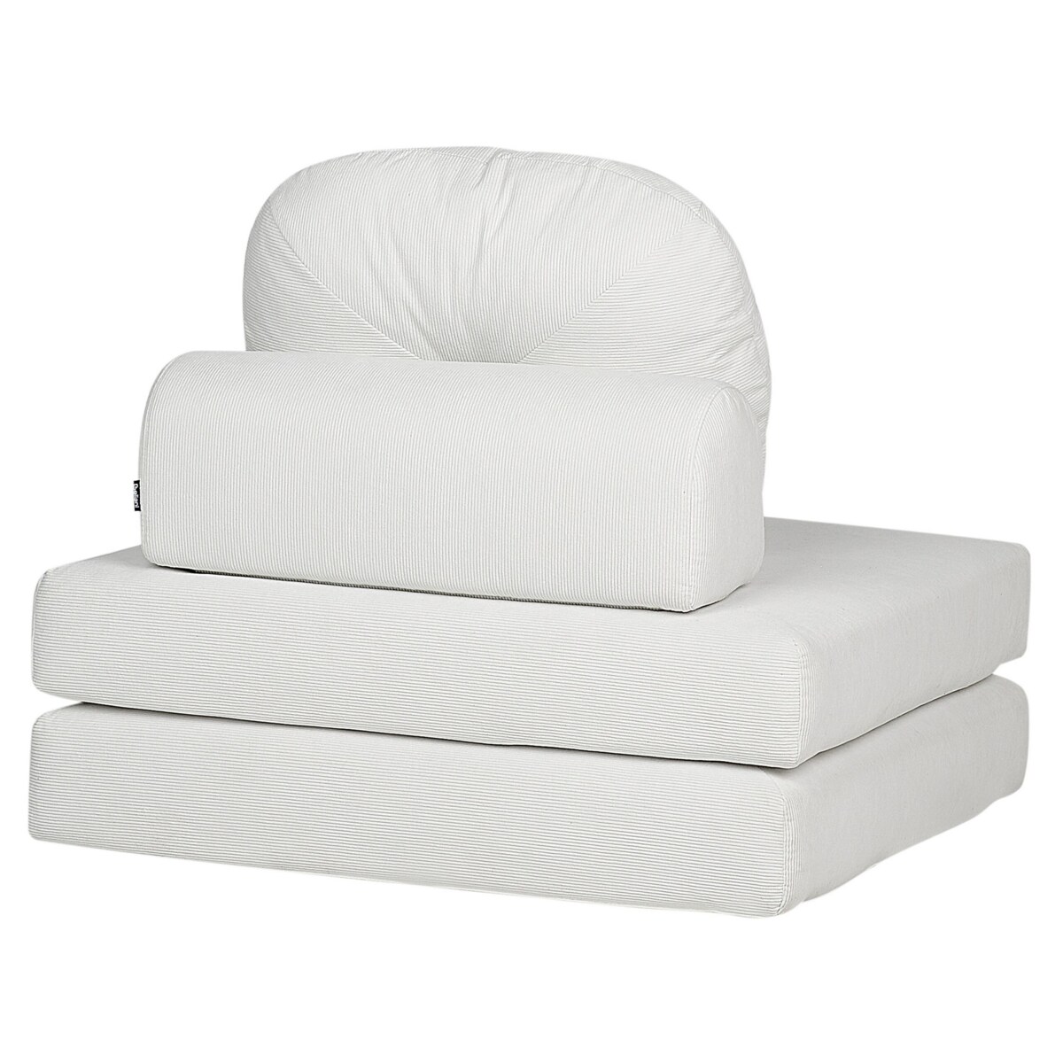 Sofa rozkładana jednoosobowa sztruksowa biała OLDEN