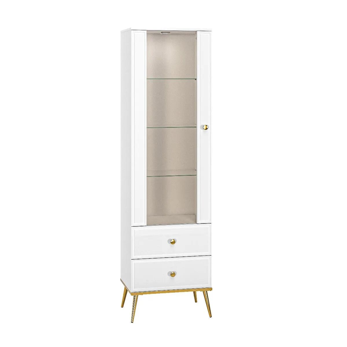 Witryna wysoka GALENA biały połysk z podświetleniem