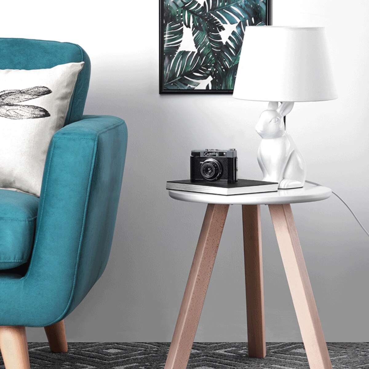 KONSIMO LEPUS Lampa stołowa z królikiem kolor biały