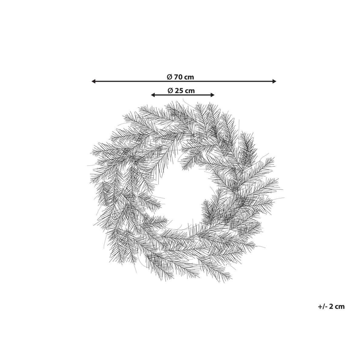Ośnieżony wieniec świąteczny LED 70 cm biały SUNDO