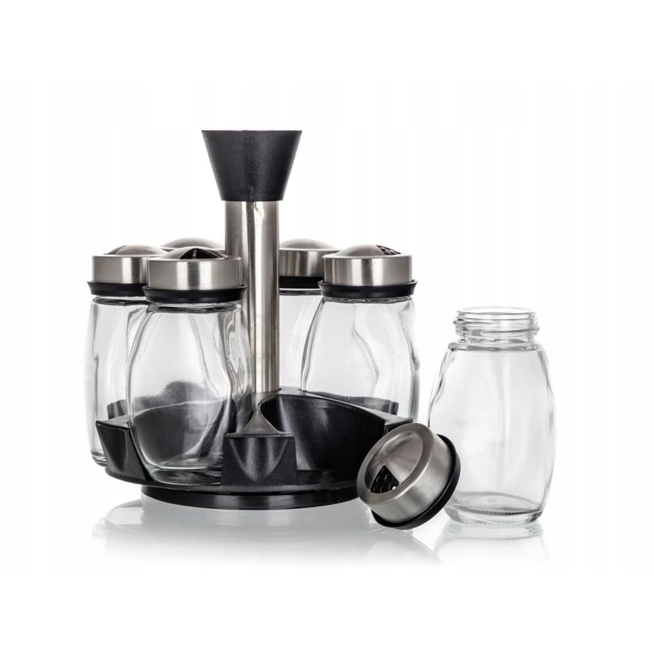 PRZYPRAWNIK pojemnik na przyprawy zestaw do kuchni stojak box 120 ml 6szt