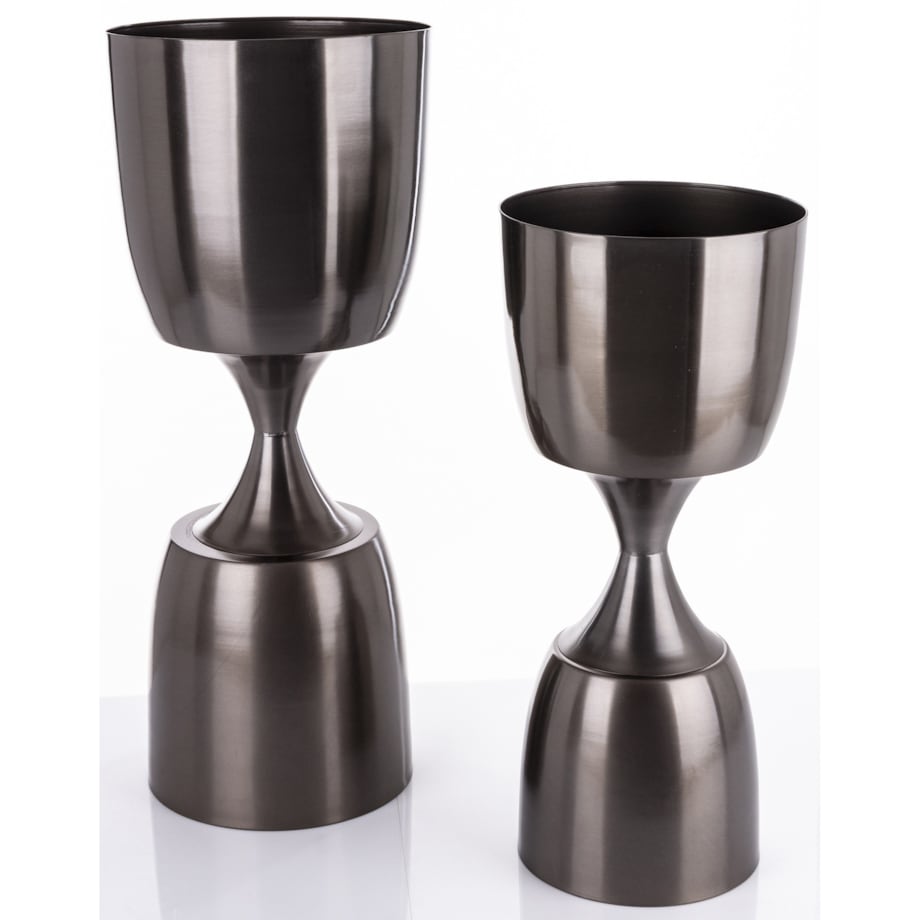 Osłonka na doniczkę 2 szt. czarna dwustronna 70x29 cm