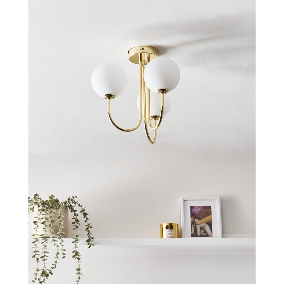 Lampa 3-punktowa szklana biała SHIRE