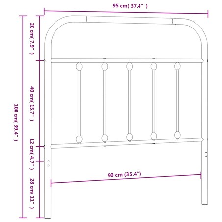 vidaXL Metalowe wezgłowie, białe, 90 cm