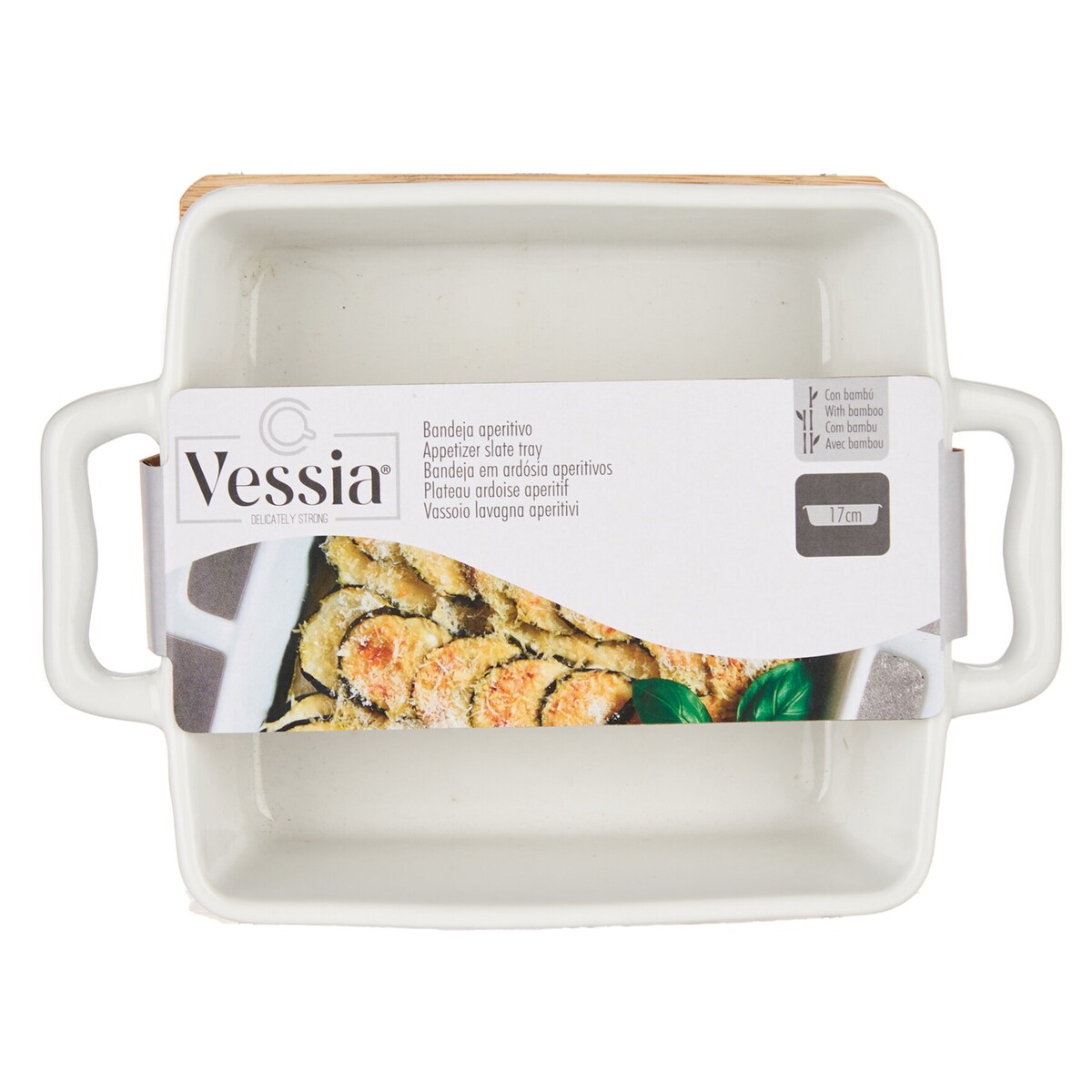 Naczynie do zapiekania na bambusowej tacy ATENA, 300 ml