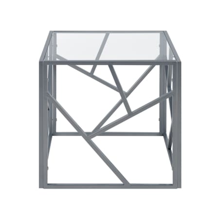 Stolik pomocniczy szklany srebrny ORLAND
