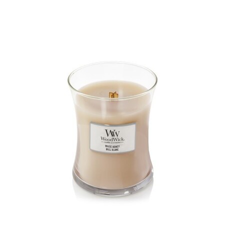 WoodWick świeca średnia WHITE HONEY