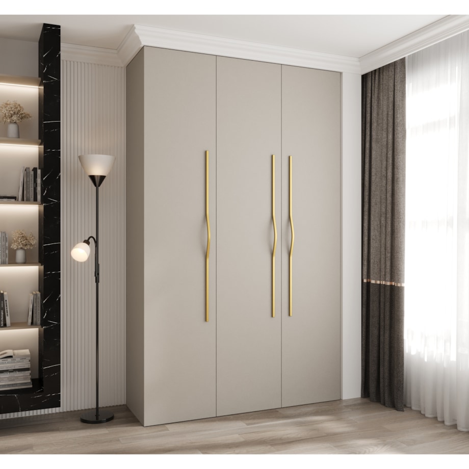 Szafa trzydrzwiowa Como 2 150 gł.40 kaszmir+złoty