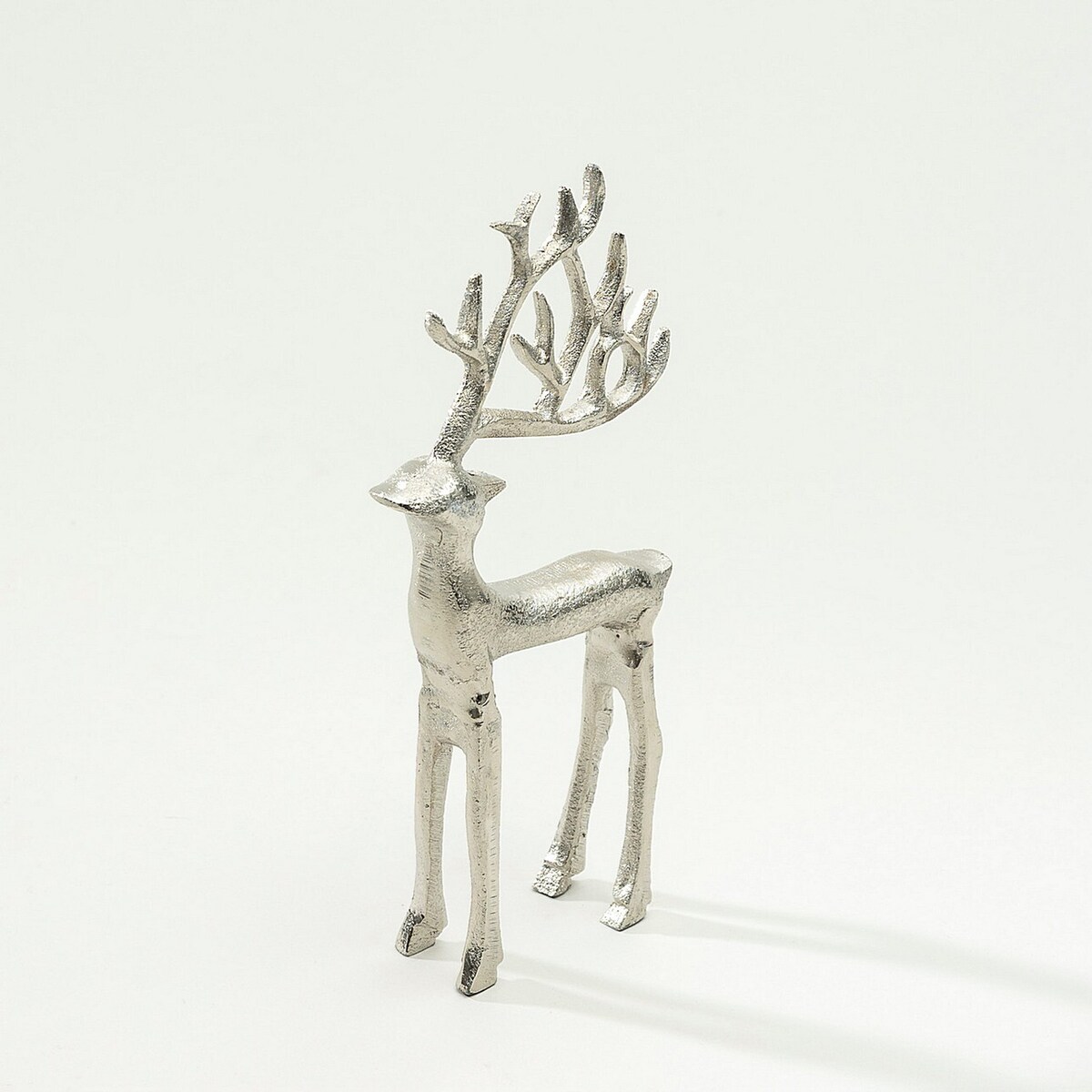 Figurka Silver Deer II 19 cm boże narodzenie, święta, świąteczne, srebrny, 10x3x19 cm