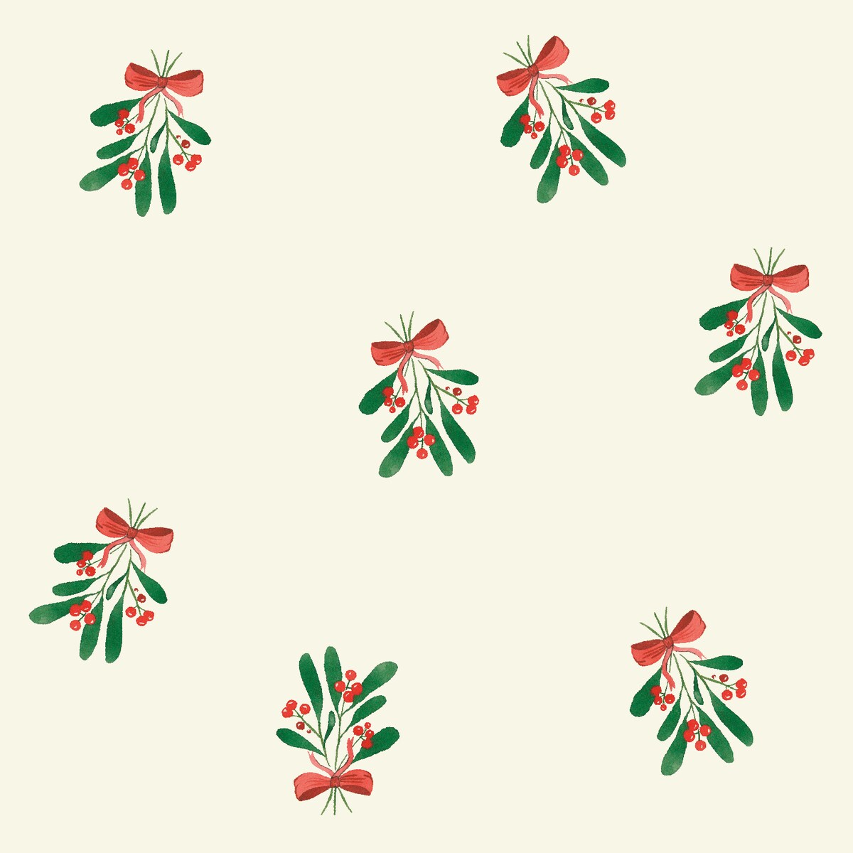 Serwetki świąteczne - Jemioła i kokardka (2 szt.)