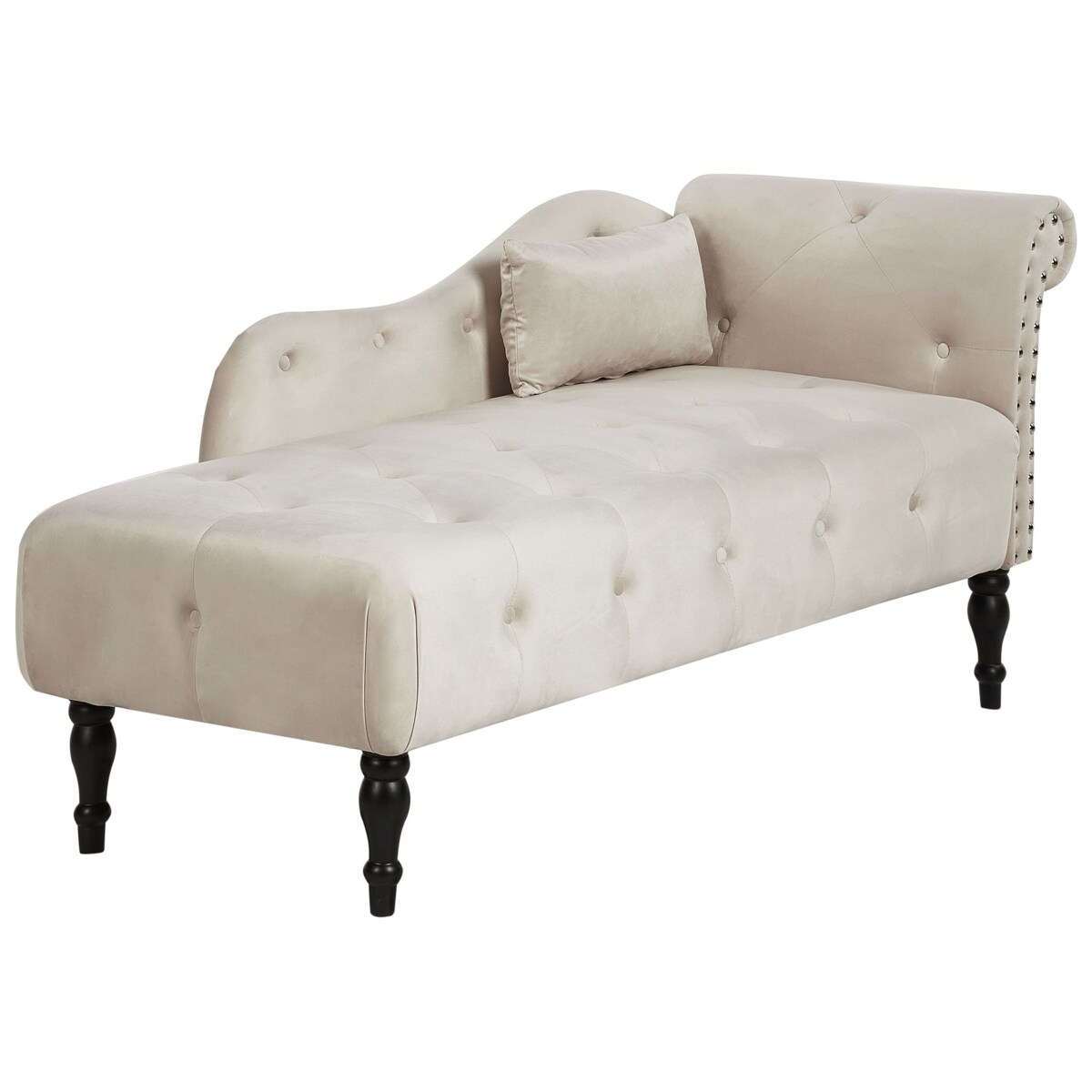 Szezlong prawostronny IVRY Welur Jasnobeżowy