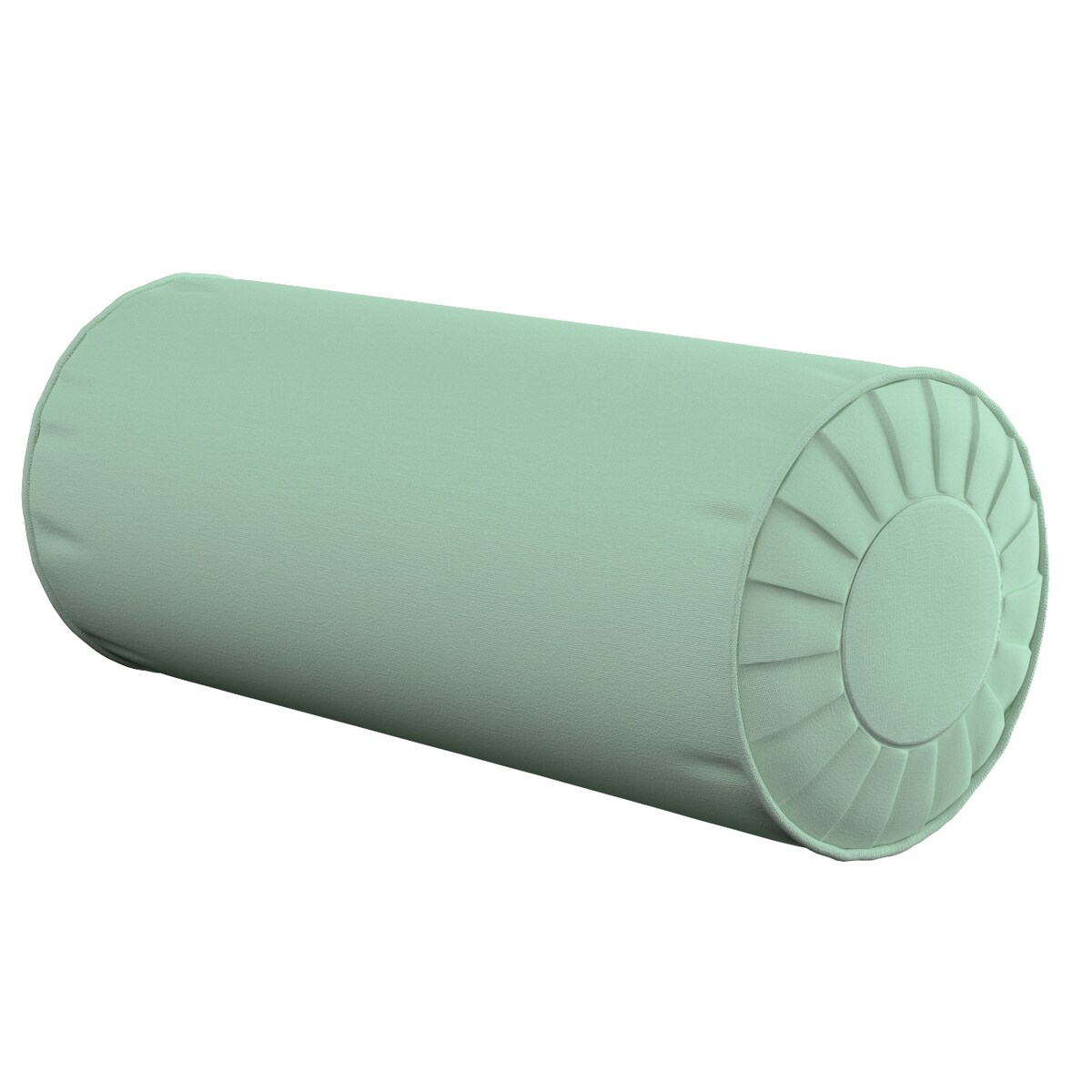 Poduszka wałek z zakładkami, zieleń eukaliptusa, Ø20 x 50 cm, Loneta