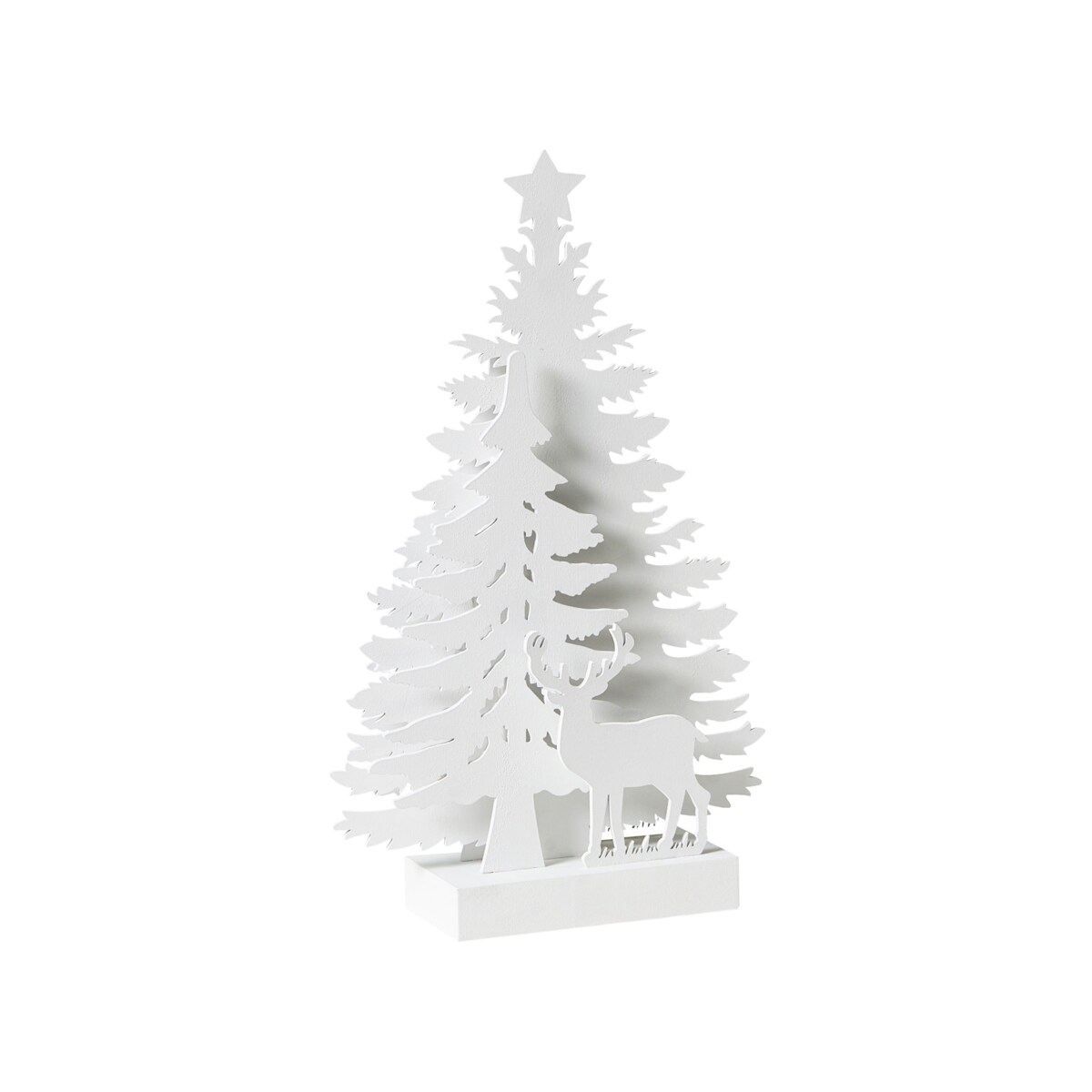 Dekoracja świąteczna LED FEMAN Choinka Renifer 36 cm Biały