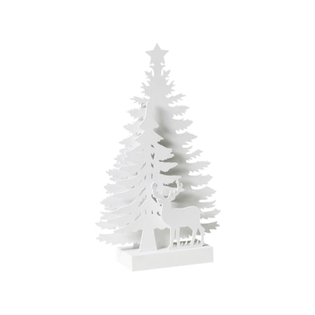 Dekoracja świąteczna LED FEMAN Choinka Renifer 36 cm Biały