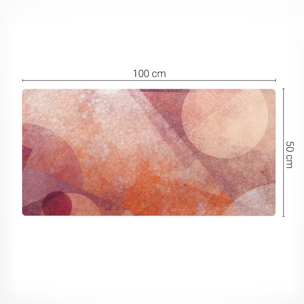 Pomarańczowa mata na biurko Abstrakcyjne koła, 100x50 cm