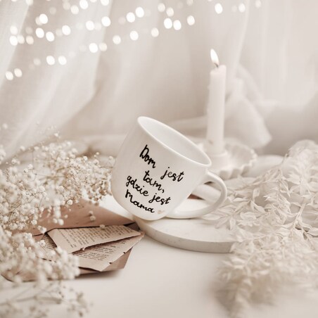 Kubek 300 ml - Dom jest tam, gdzie jest mama ZŁOTE SERCE