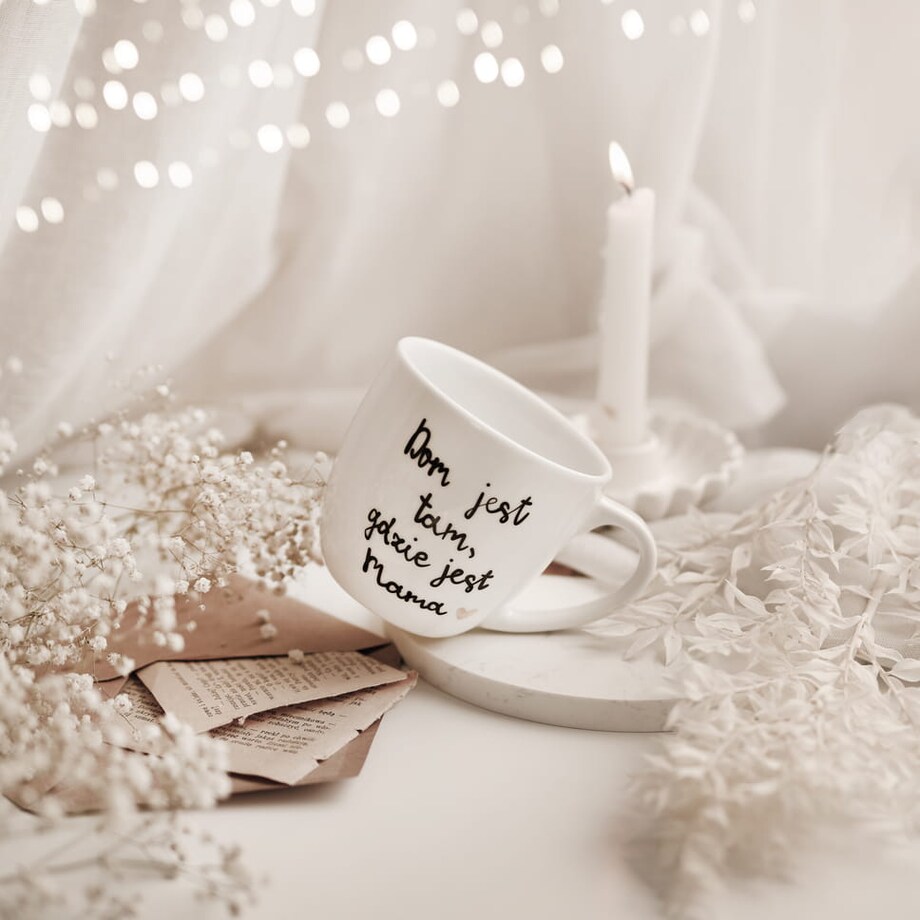 Kubek 300 ml - Dom jest tam, gdzie jest mama ZŁOTE SERCE