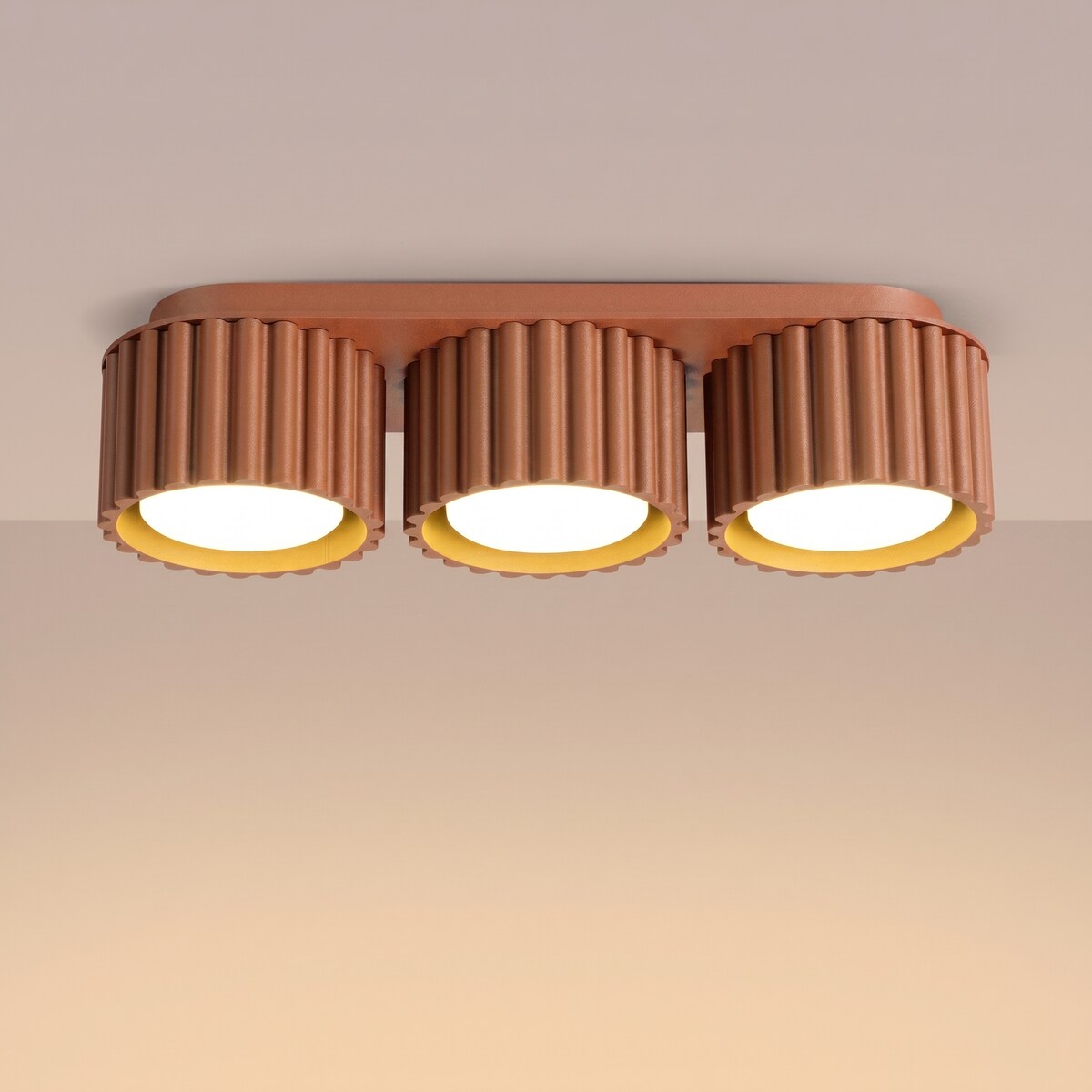 Plafon AURA 3 ochra czerwona Gx53