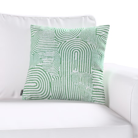 Poszewka Kinga na poduszkę 43x43 miętowe łuki na kremowym tle