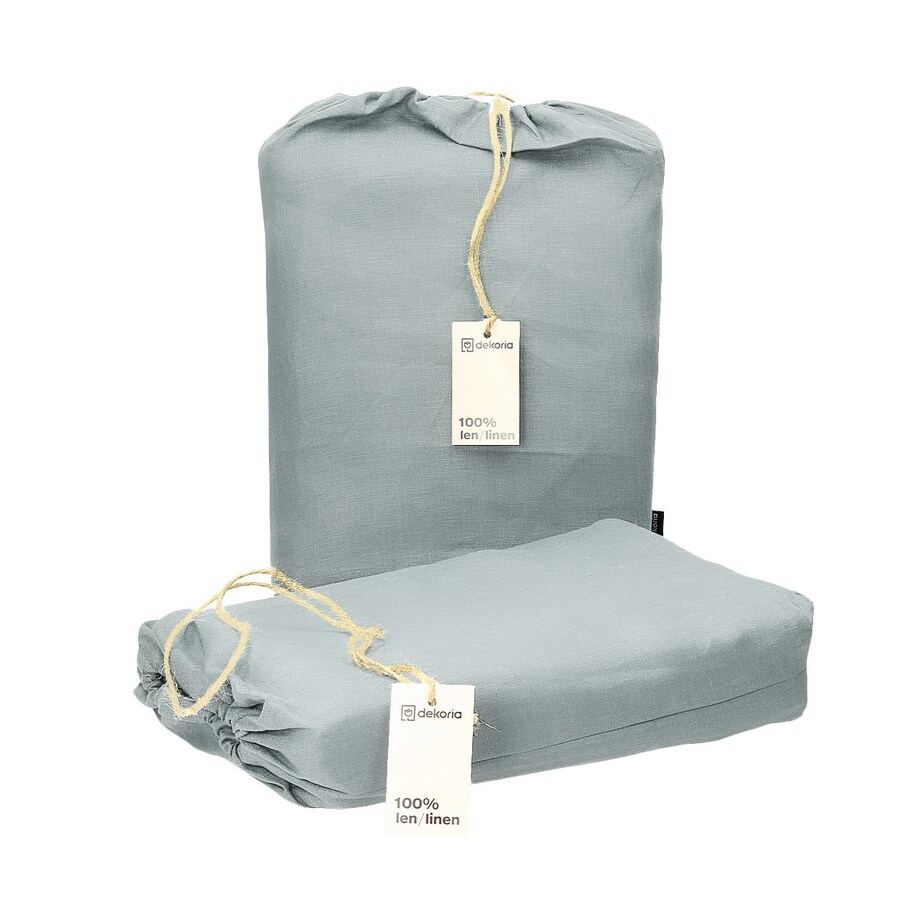 Komplet pościeli lnianej Linen 160x200cm light grey, 160 x 200 cm/ 2 x 80 x 70 cm