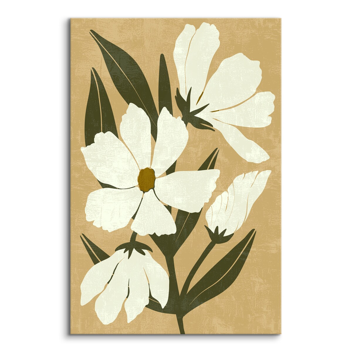 Obraz Białe Malownicze Akwarelowe Kwiaty 30x40cm