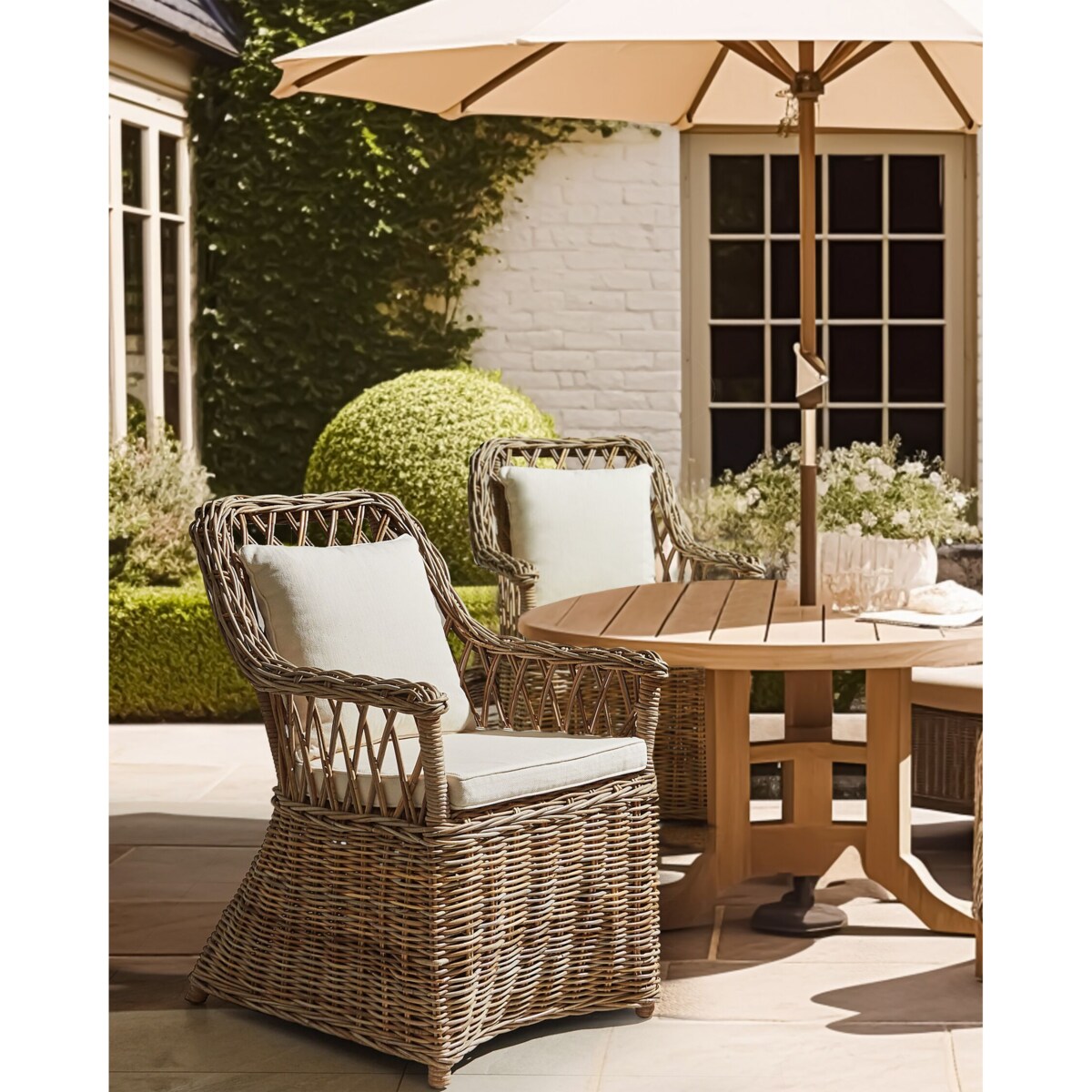 Krzesło ogrodowe Rattan Jasnobeżowy MAROS II