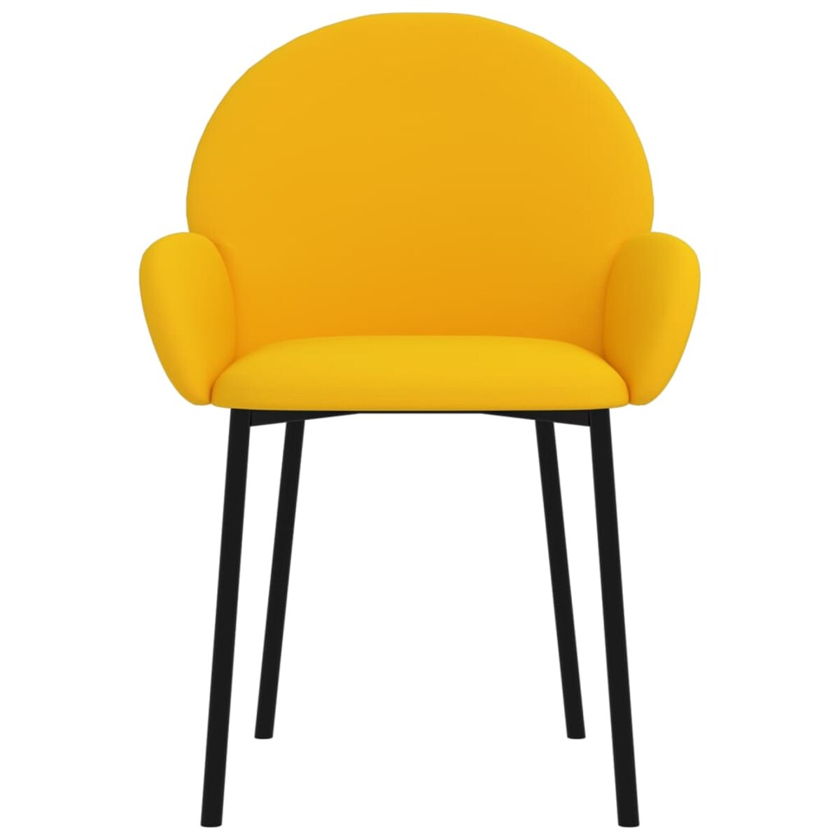 vidaXL Krzesła stołowe, 2 szt., żółte, obite aksamitem