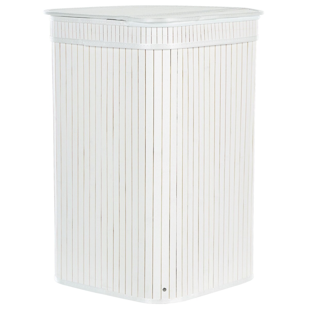 Kosz bambusowy z pokrywką biały BADULLA