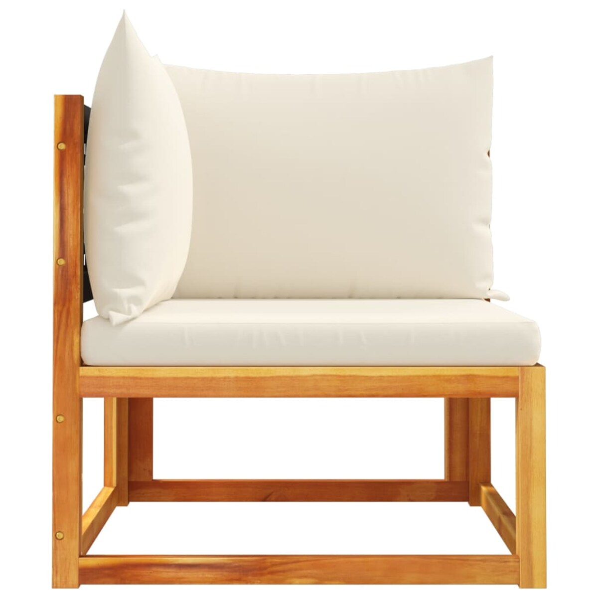 vidaXL Narożna sofa ogrodowa z poduszkami, drewno akacjowe i rattanowe