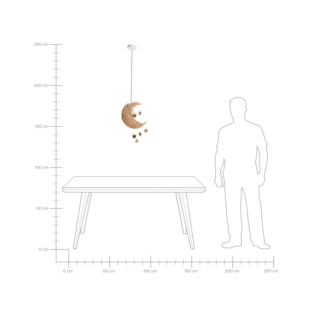 Lampa wisząca ORCHON Rattan Księżyc Naturalny