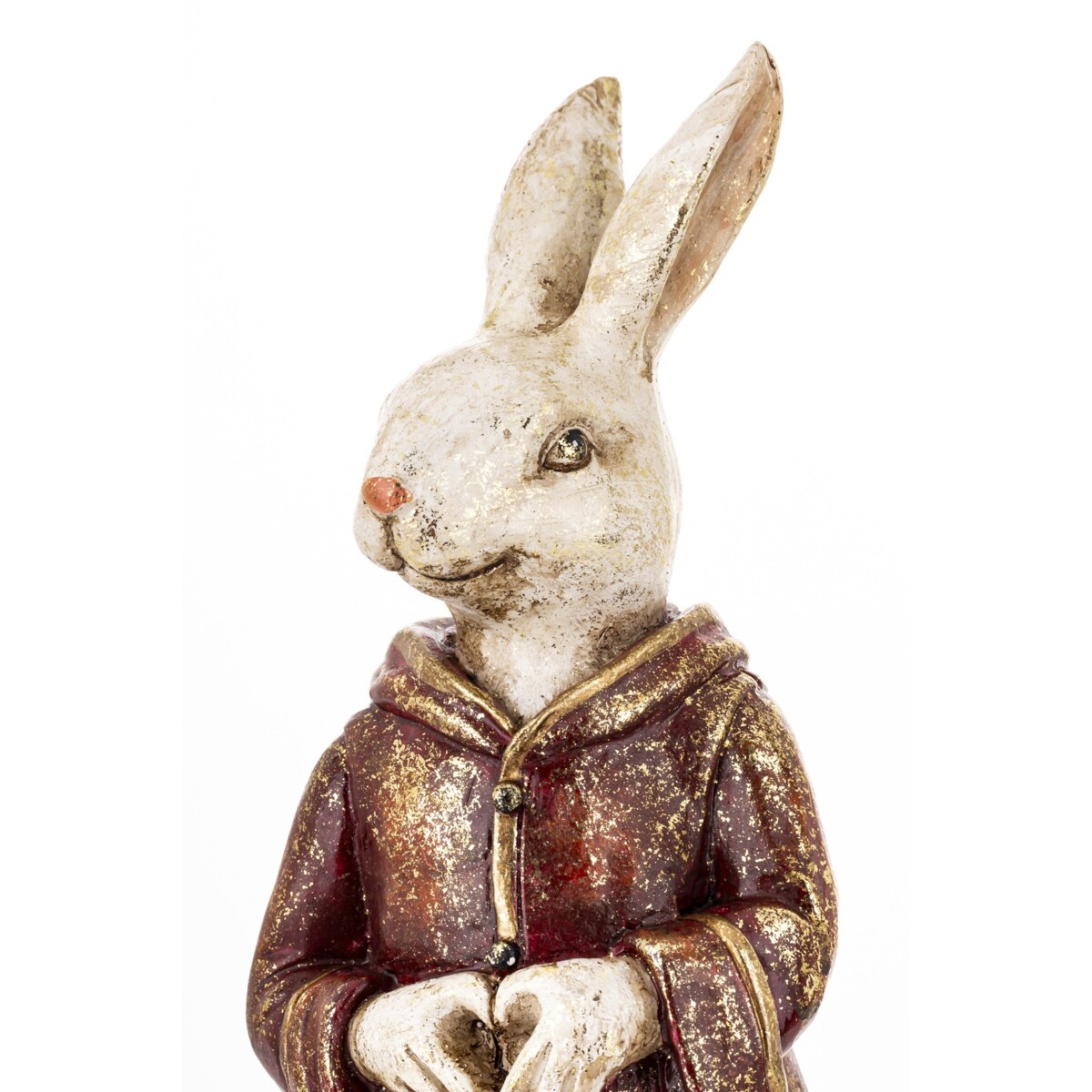 Dekoracja - królik 35x14x9 cm MALJUNA-2 w płaszczu z kapturem