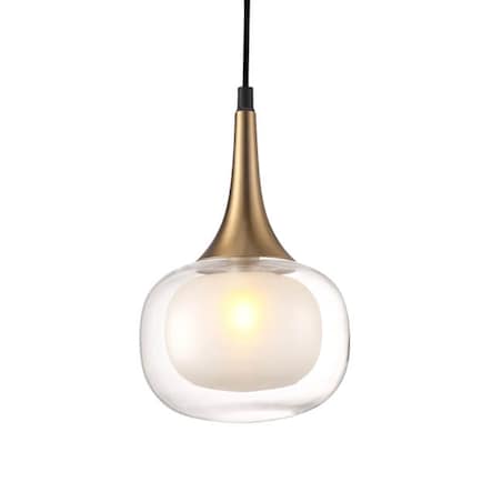 Szklana lampa wisząca Konila do pokoju nad stolik mosiądz