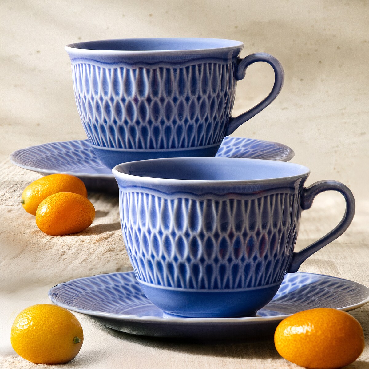 Filiżanka ze spodkiem 2 szt. SOFIA SZAFIROWA