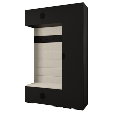 Garderoba do przedpokoju INOVA 4 Z19 czarny+czarny+manila02