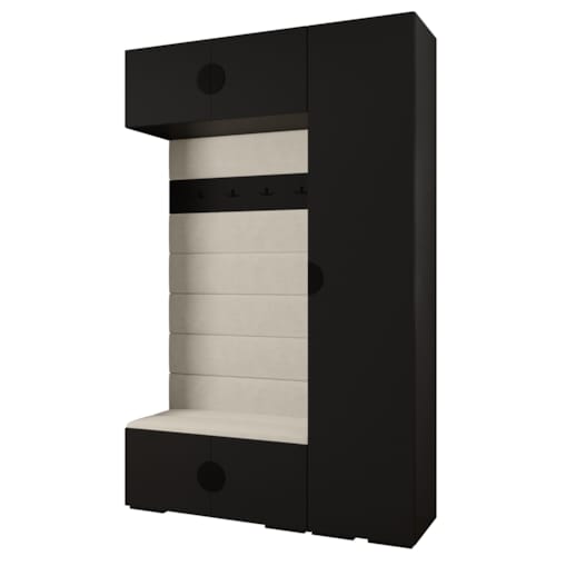 Garderoba do przedpokoju INOVA 4 Z19 czarny+czarny+manila02