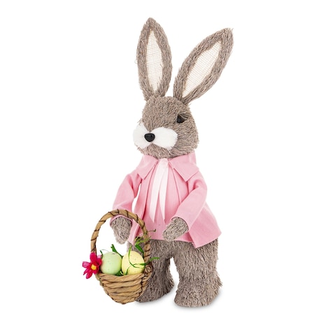 Figurka - króliczka z wielkanocnym koszyczkiem 34x16x16 cm SEMIRA
