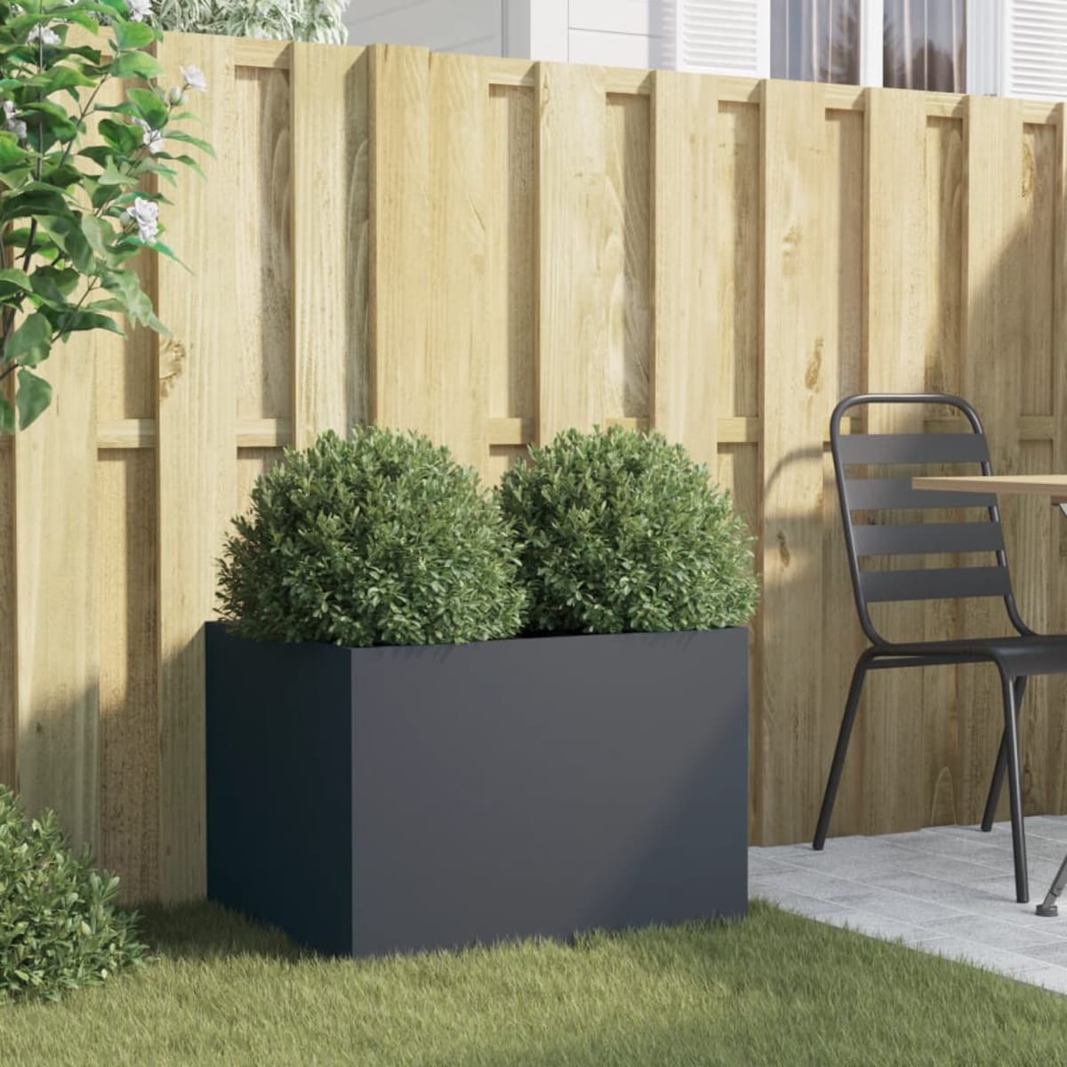 vidaXL Donica, antracytowa, 62x47x46 cm, stal