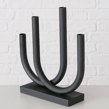 Metalowy świecznik Tonis, 34 x 33 cm, czarny