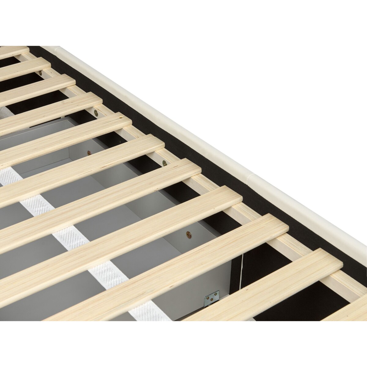 Łóżko z szufladami welurowe 180 x 200 cm kremowe LIEVIN