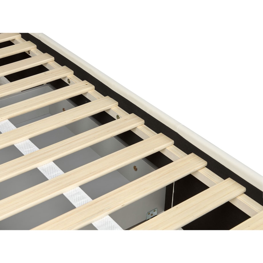 Łóżko z szufladami welurowe 180 x 200 cm kremowe LIEVIN