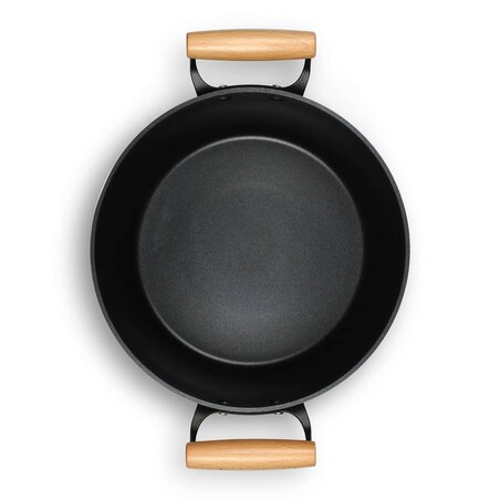 Livoo Garnek z drewnianymi uchwytami, 24 cm, 5 L, biały