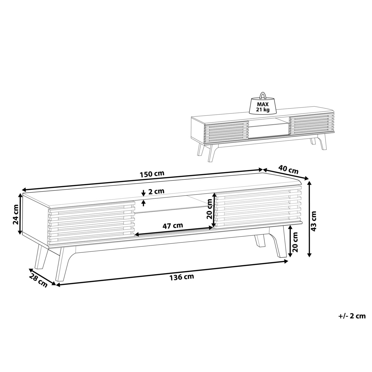 Szafka RTV jasne drewno DETROIT