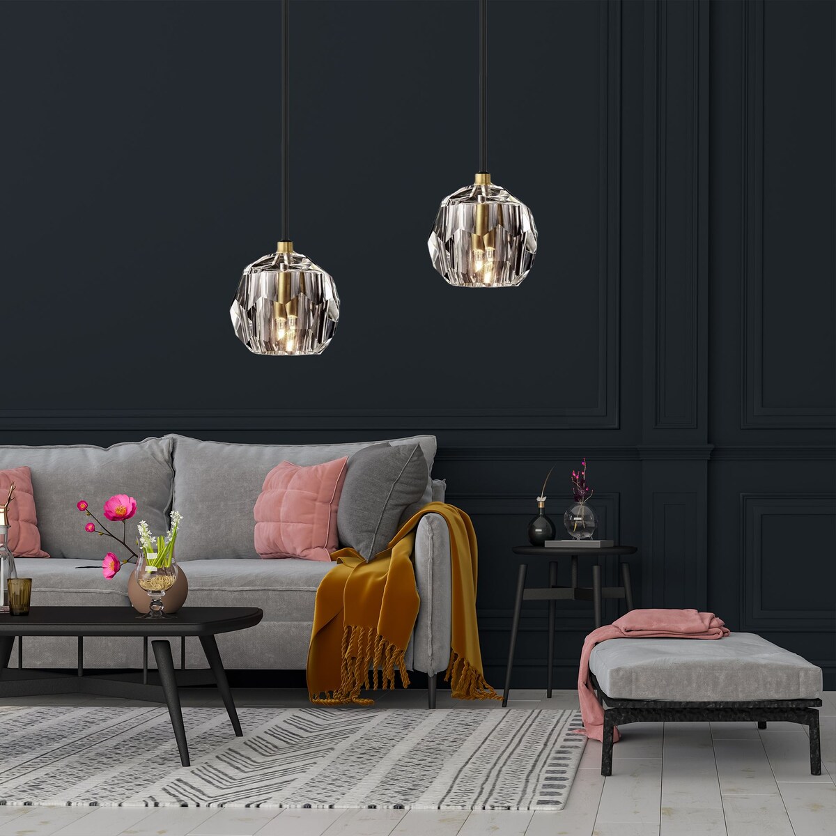 Lampa sufitowa pojedyncza kryształowa G9 APP586-1CP