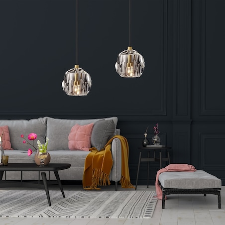 Lampa sufitowa pojedyncza kryształowa G9 APP586-1CP