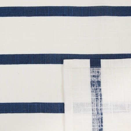 Obrus bawełniany, biały w granatowe pasy, 140x240 cm, Oceania