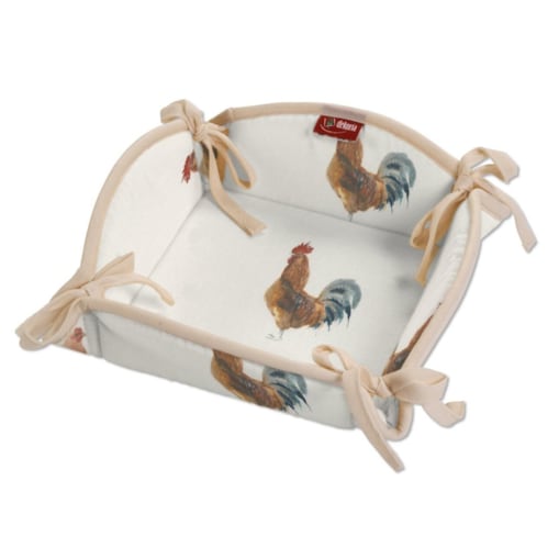 Koszyk, brązowe kurki na kremowym tle, 20 x 20 cm, Flowers