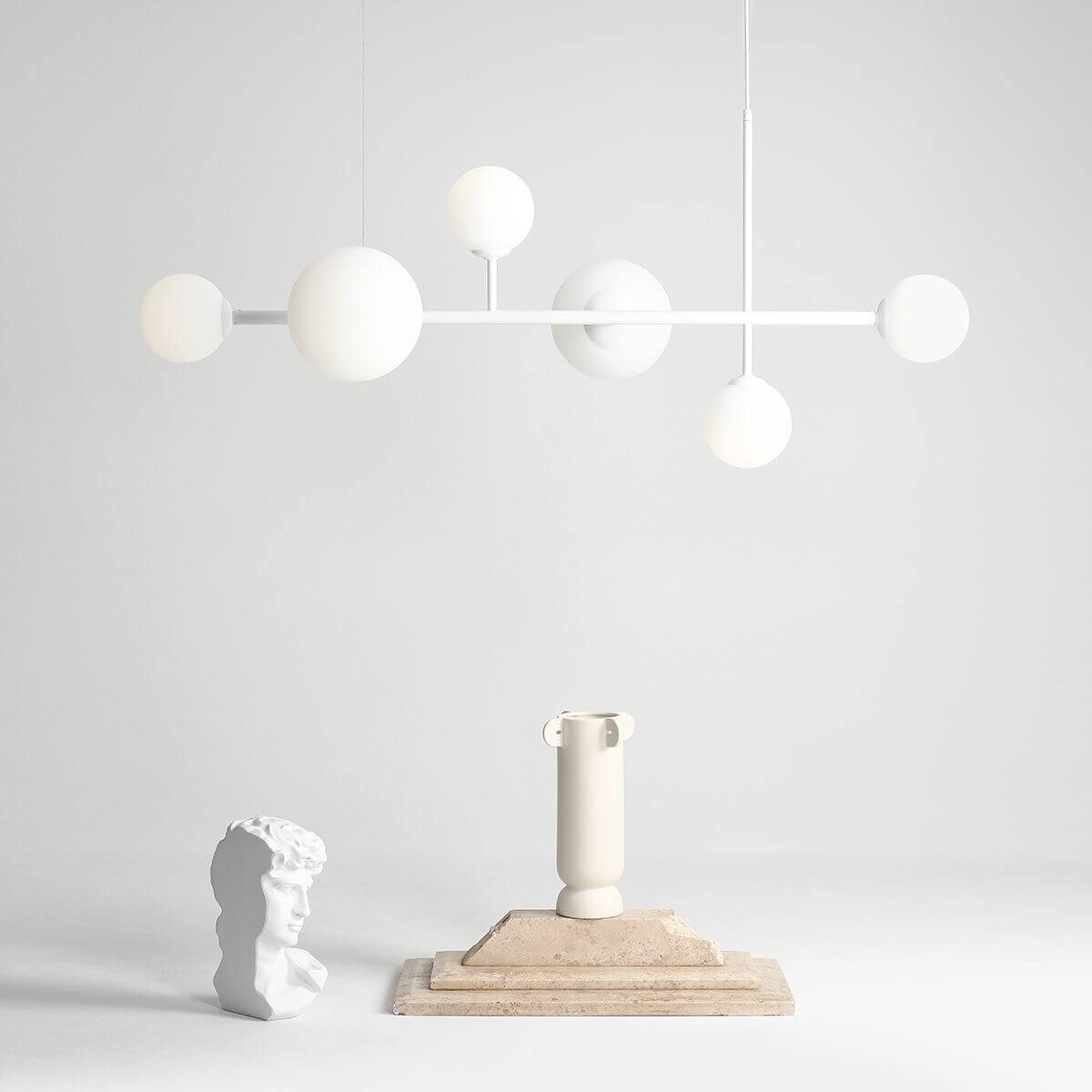 Molekułowa lampa wisząca Dione 1092K_2 Aldex nad stół balls biały