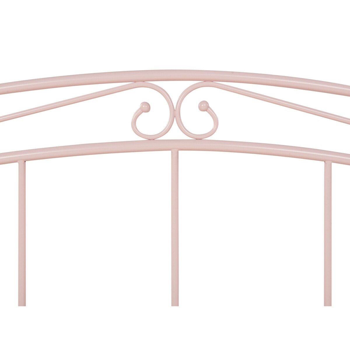 Łóżko 90 x 200 cm metalowe ze stelażem pastelowy róż TULLE