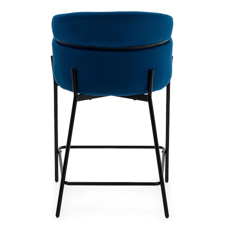 Hoker tapicerowany welurowy do salonu BOLZANO granatowy